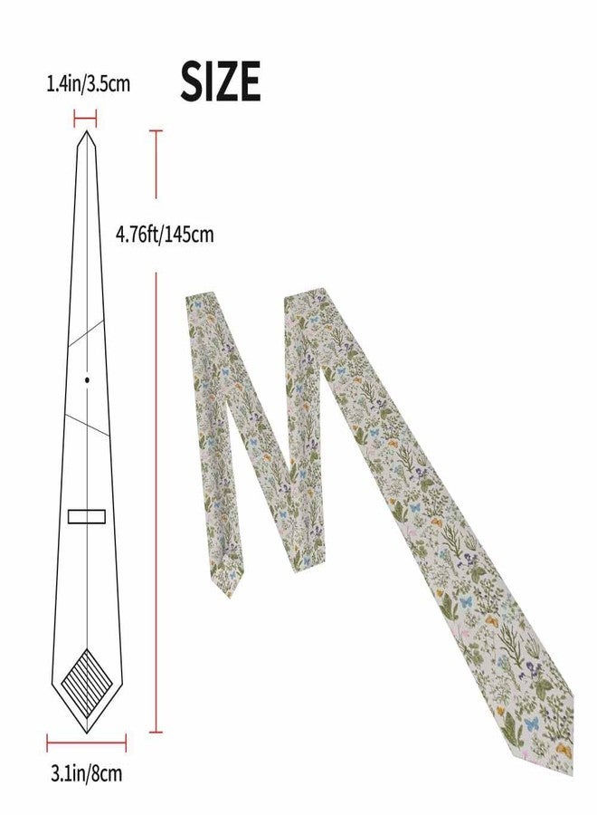 Yekiua Floral Men's Necktie Vintage Herbs Wild Flowers Botanical Holiday Festival Funny Ties For Men Formal Occasion Wedding Neck Tie Pale Green Yellow Blue - Image 2